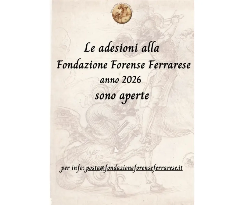 Sono aperte le adesioni alla Fondazione Forense Ferrarese per l’anno 2026