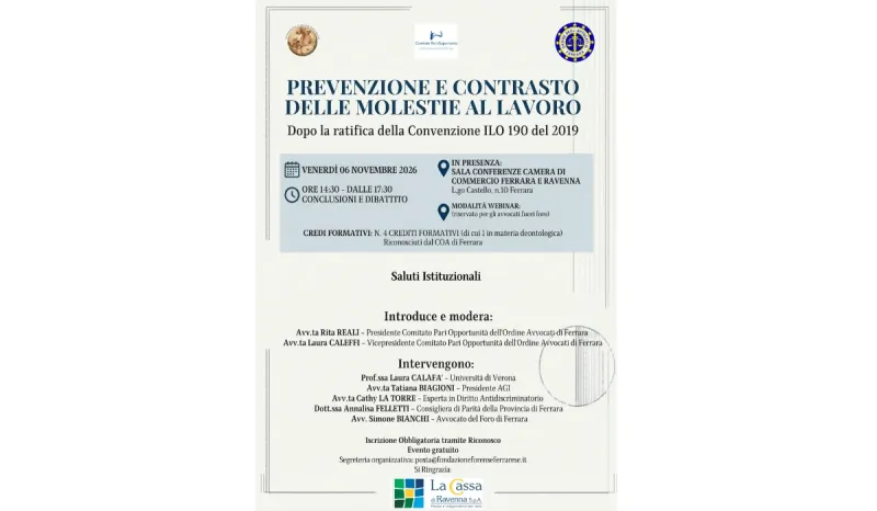 PREVENZIONE E CONTRASTO DELLE MOLESTIE AL LAVORO DOPO LA RATIFICA DELLA CONVENZIONE ILO 190 DEL 2019
